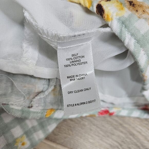 Altar'd State Womens Green Gingham Lemon Fruit Print Dress XS Square Neck - Picture 8 of 9